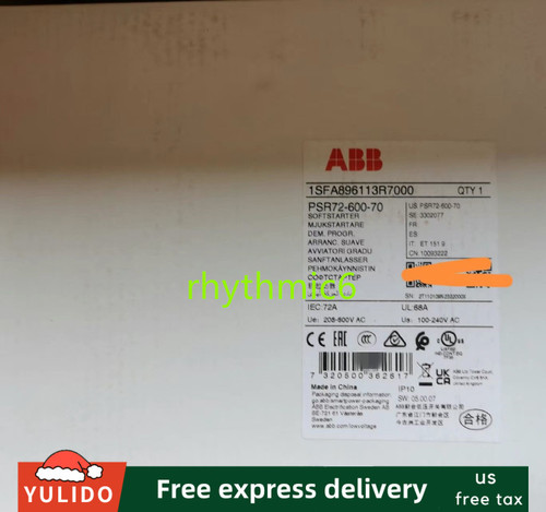 Brand Abb Psr72-600-70 Soft Starter - New, Efficient Control