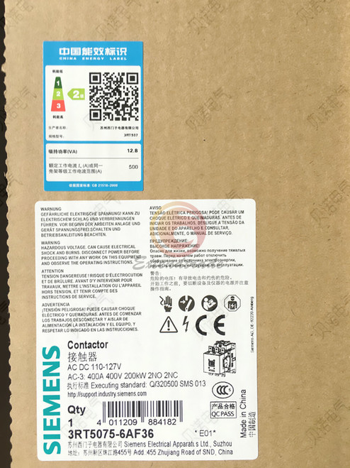 1PC Siemens 3rt5075-6af36 110v Contactor