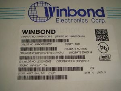 (100 pcs ) W986432DH-6 Winbond SDRAM, 2M x 32, 86 Pin, Plastic, TSSOP