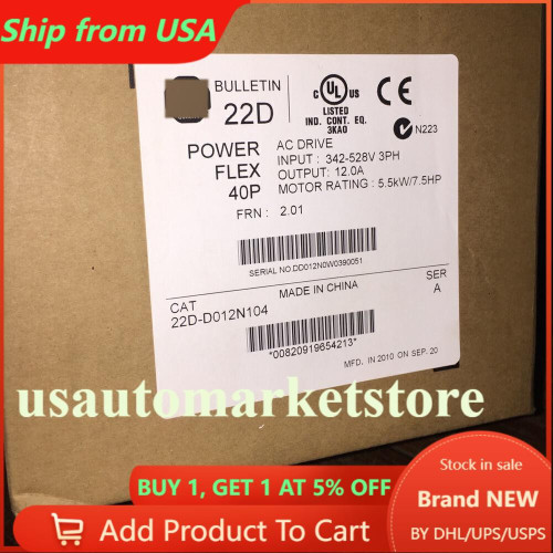 Allen Bradley 22d-d012n104 Ac Drive 7.5hp 5.5kw - New