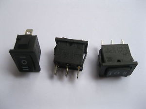 200 Pcs Rocker Switch Kcd1 On/Off/On Black 3Pin 6A 10A
