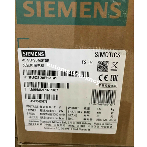 New Siemens Servo Motors 1fl6032-2af21-1la1 - High Efficiency