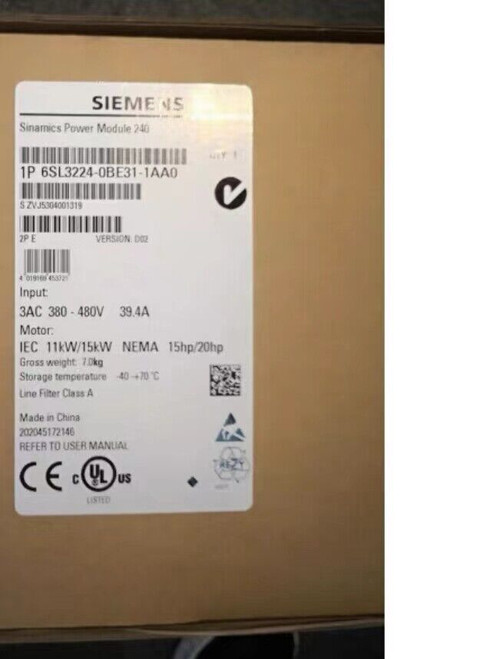 Siemens 6sl3224-0be31-1aa0 G120 Pm240 Power Module