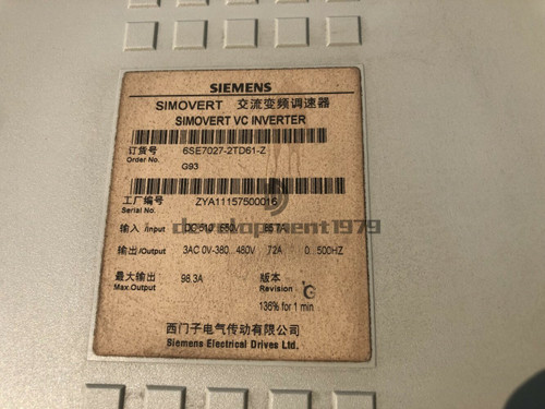 Siemens 6se7027-2td61-z - Used Industrial Component