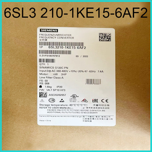 Siemens 6sl3210-1ke15-6af2 Frequency Converter