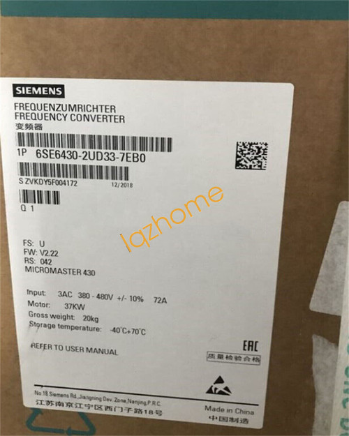 Siemens 6se6430-2ud33-7eb0 Inverter - New Condition