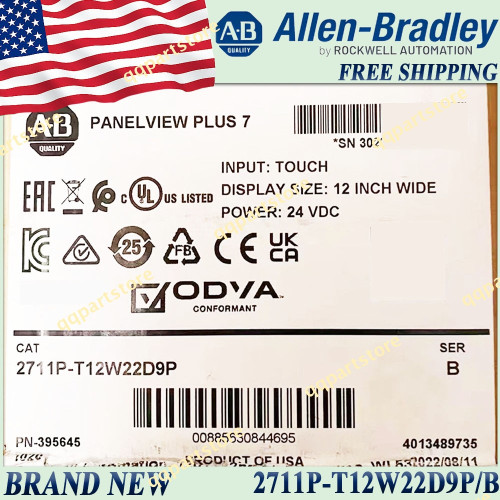 New Ab 2711p-t12w22d9p Panelview Plus 7 Color Touch Display