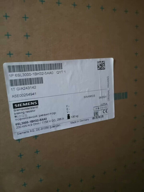 Siemens Sinamics 6sl3000-1bh32-5aa0 Braking Resistor for Drives