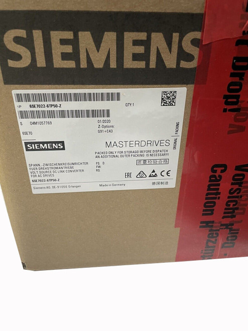 Siemens 6se7022-6tp50-z Frequency Converter - New Sealed