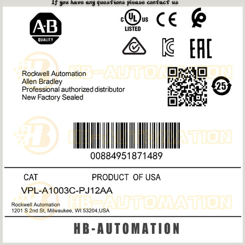 NEW Vpl-a1003c-pj12aa Ac Drive Ab Vpla1003cpj12aa