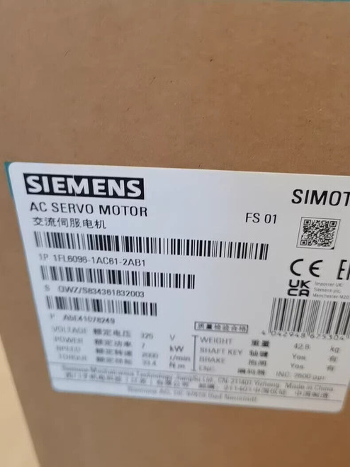 Siemens 1fl6096-1ac61-2ab1 Servo Motor
