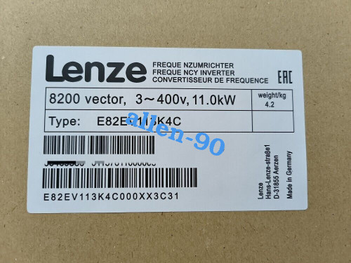 Lenze E82ev113k4c Frequency Inverter 8200 Vector 11kw