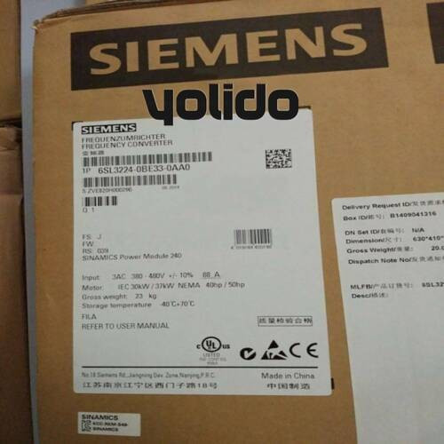 Siemens 6sl3224-0be33-0aa0 G120 Pm240 Power Module Inverter