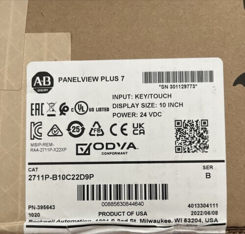 New Allen-bradley 2711p-b10c22d9p Panelview Plus 7 Terminal 10-inch Display