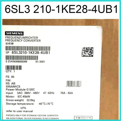 New Siemens 6sl3210-1ke28-4ub1 Frequency Converter