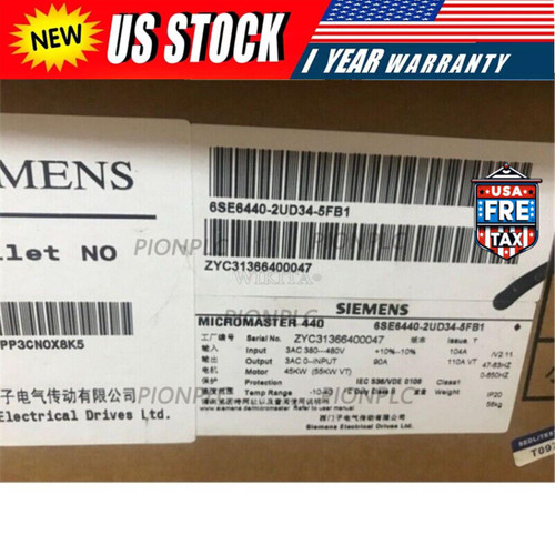 New Siemens 6se6440-2ud34-5fb1 Micromaster440 Drive Without Filter