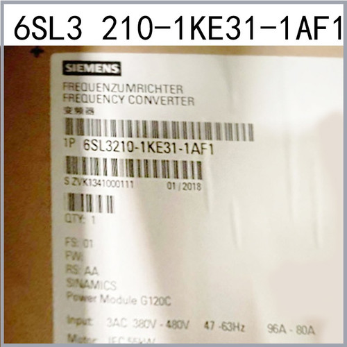 Siemens 6sl3210-1ke31-1af1 Frequency Converter