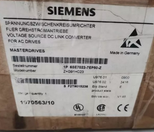 Siemens Frequency Converter 6se7022-7ep50-z, New, 6se7022-7ep50-z