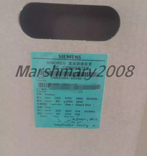 Siemens 6ra7085-6gv62-0 Simoreg Dc Master Rectifier