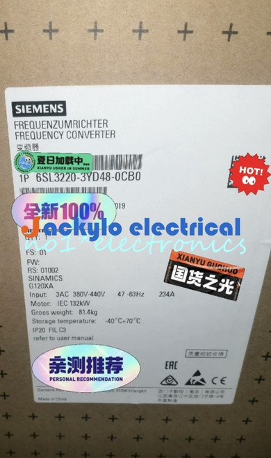 Siemens 6sl3220-3yd48-0cb0 G120xa 132kw 3ac 380v Drive