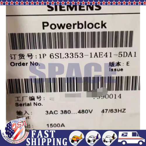 New Siemens 6sl3353-1ae41-5da1 Replacement Power Block 1500a