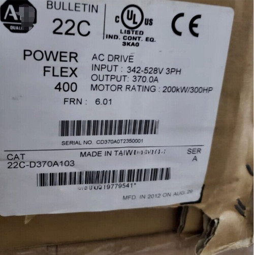 HP Allen-bradley Powerflex 400 Ac Drive 22c-d370a103 - New