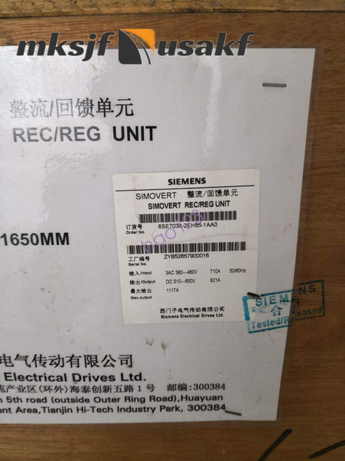 Siemens 6se7038-2eh85-1aa0 Simovent Md Rectifier/regenerative Unit