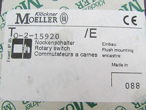 KLOCKNER MOELLER TO 2 15920/E Rotary Switch