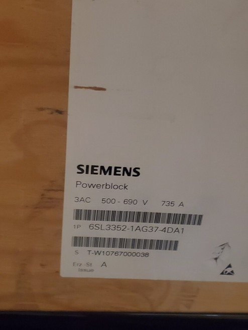 Siemens 6sl3352-1ag37-4da1 Powerblock - Industrial Power Supply