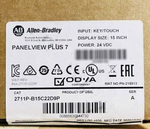 New Allen-bradley 2711p-b15c22d9p Panelview Plus 7 Terminal