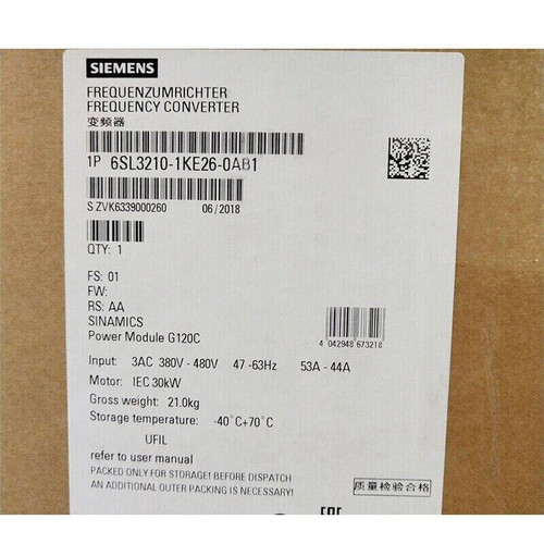 6sl3 210-1ke26-0ab1 New Siemens Sinamics G120c Rated Power 6sl3210-1ke26-0ab1