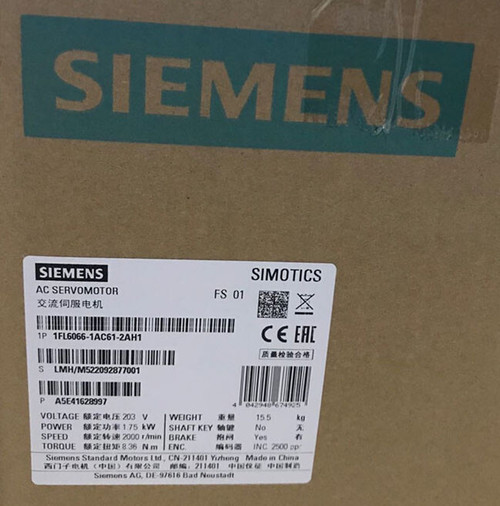 1fl6 066-1ac61-2ah1 New Siemens Simotics Operating Voltage 1fl6066-1ac61-2ah1