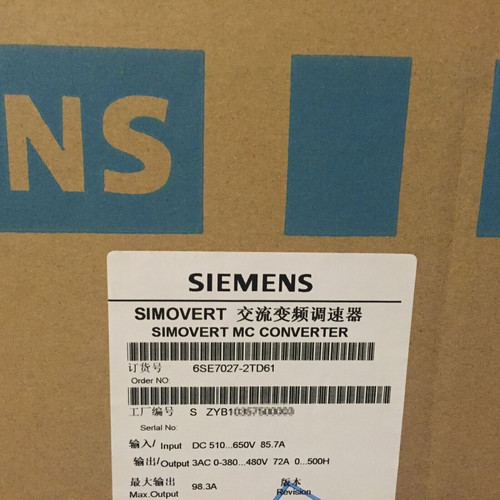 6se7 027-2td61 New Siemens 6se7027-2td61 Simovert Masterdrives Inverter Unit