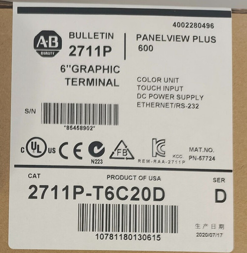 Allen-bradley 2711p-t6c20d New Allen Bradley 2711p T6c20d Ab 2711p-t6c20d Plc Us