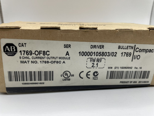 New Sealed Allen Bradley 1769-of8c Compactlogix 8-ch Analog Output Module