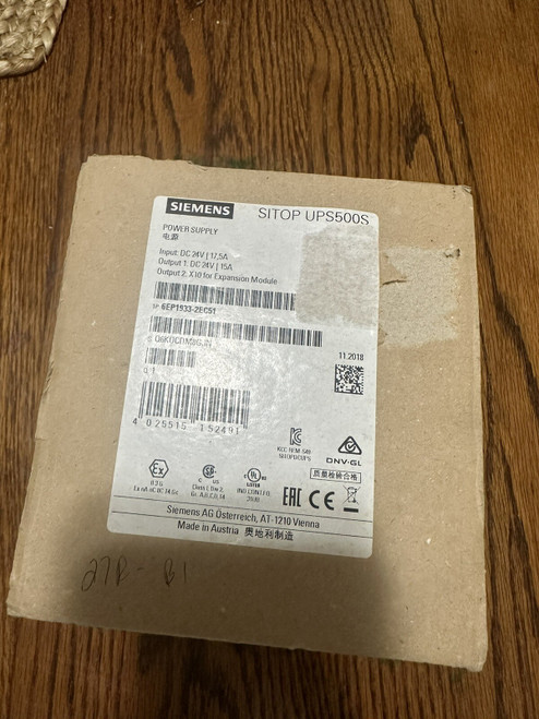 Siemens 6ep1933-2ec51 Power Supply Never Used in Og Box with Og Manual