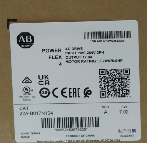 1pc New Allen-bradley 22a-b017n104 Ser a