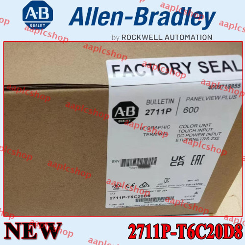 Sealed New Ab 2711p-t6c20d8 Panelview Plus 6 6 Color Touch Dc