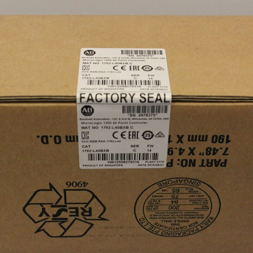 Ab 1762-l40bxb Micrologix 1200 40 Point Controller 1762-l40bxb New
