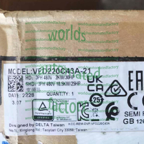 1pc New Delta Vfd220c43a-21 Vfd Frequency Converter