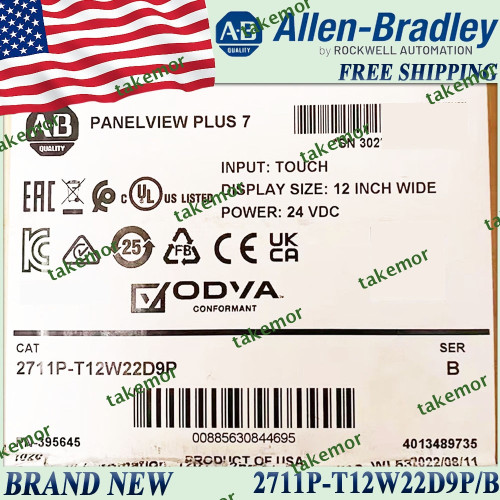 New Ab 2711p-t12w22d9p/b Panelview Plus Touch 2711p-t12w22d9p Serb Us 1pc