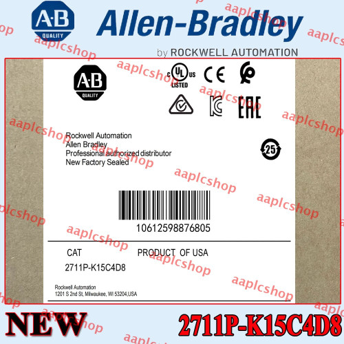 Factory Sealed NEW Factory Sealed New Plc 2711p-k15c4d8 Panelview Plus Terminal