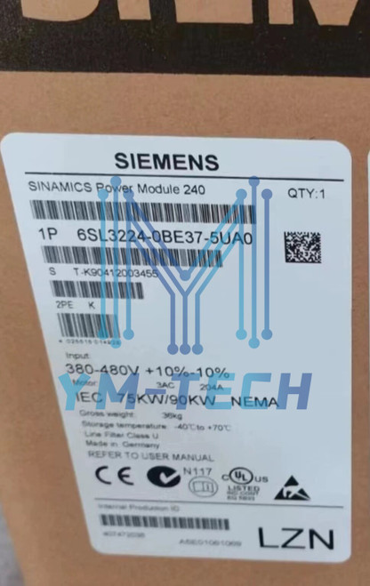 New Siemens 6sl3224-0be37-5ua0 6sl3 224-0be37-5ua0