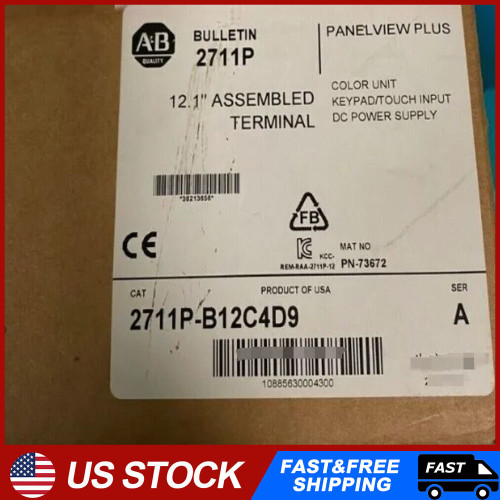 2711p-b12c4d9 /a Allen Bradley Panelview Plus 6 1250 Key/touch/enet/rs232 New