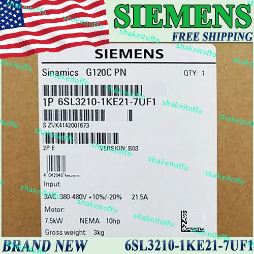 New Siemens 6sl3210-1ke21-7uf1 6sl3210 1ke21 7uf1 Us 6sl32101ke217uf1
