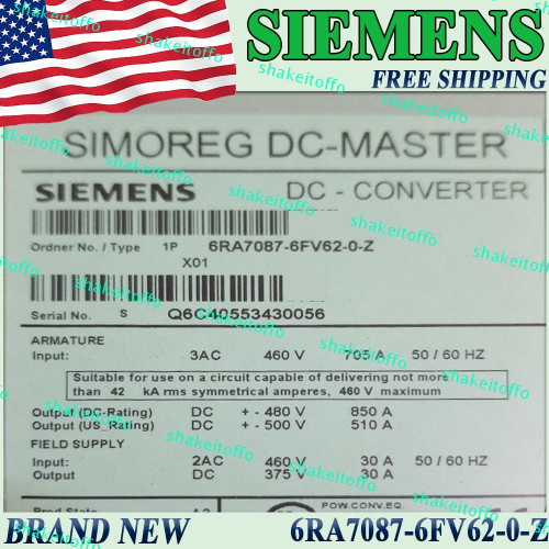 1pc New Siemens 6ra7087 6fv62 0 Z 6ra7087-6fv62-0-z Us 6ra70876fv620z