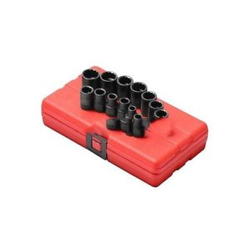 Sun3675 13 Piece 3/8 Drive 12 Point Standard Metric Impact Socket Set