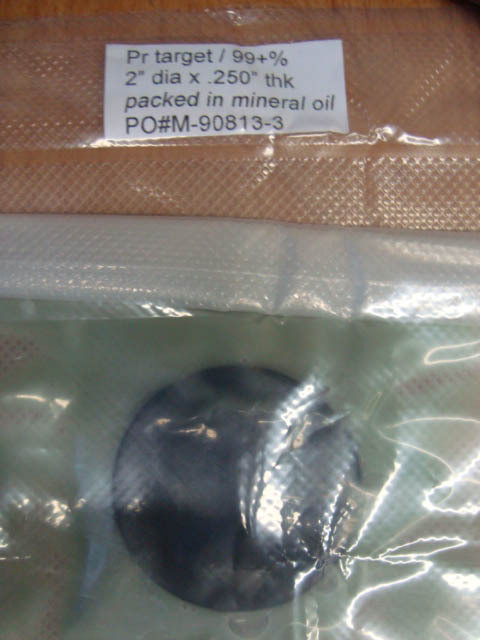 Praseodymium Sputtering Target 2.00" Diameter 99 Purity