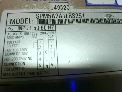 Power One Spm5a2a1lrs251 Dc Power Supply International Series