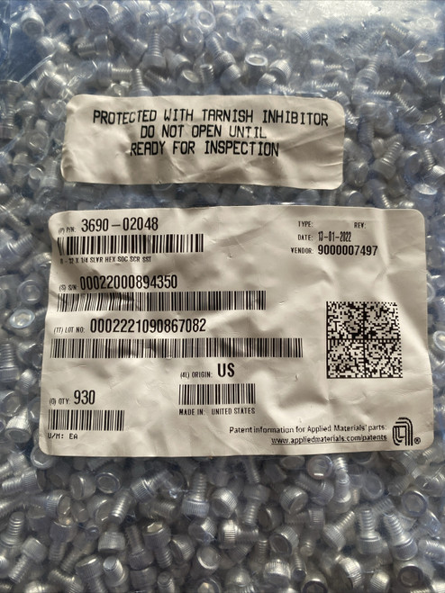 (930) Amat 3690-02048 Silver Plated Head Socket Cap Screw 8-32x1/4l